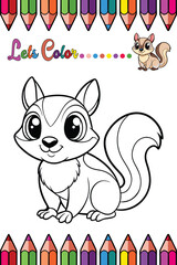 Adorable Flying Squirrel Coloring Page for Kids - Fun and Printable Cartoon Animal Outline for Creative Learning