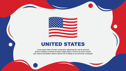 United States Flag Abstract Background Flat Design Template. United States Independence Day Banner Wallpaper Vector Illustration. United States Background