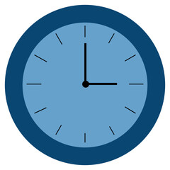 Simple Blue Clock Illustration Ramadan Icon
