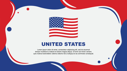 United States Flag Abstract Background Flat Design Template. United States Independence Day Banner Wallpaper Vector Illustration. United States Banner