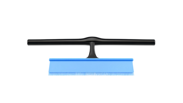 Squeegee with blue blade on a transparent background