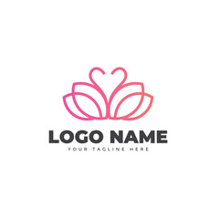 Rose heart logo vector