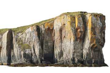 Stunning Coastal Cliffs Isolated on a transparent Background for Use in Design Projects