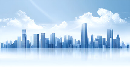 Obraz premium Abstract Urban City Skyscraper Reflection at Morning 