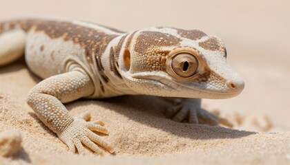 Naklejka premium Close-up Photography of a Western Leaf-tailed Gecko in Sandy Habitat