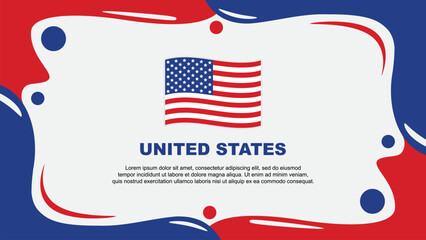 United States Flag Abstract Background Flat Design Template. United States Independence Day Banner Wallpaper Vector Illustration. United States Design