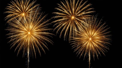 Firework border background, gold fireworks frame with stars and sparkles, firework banner