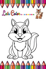 Adorable Chipmunk Coloring Page for Kids - Fun and Printable Cartoon Animal Outline for Creative Learning