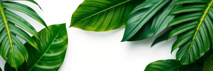 Tropical Leaves on White Background

