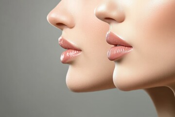 Obraz premium set of beauty woman age with lips