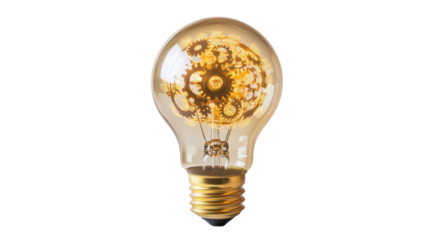 Light bulb with gears isolated on white background 
