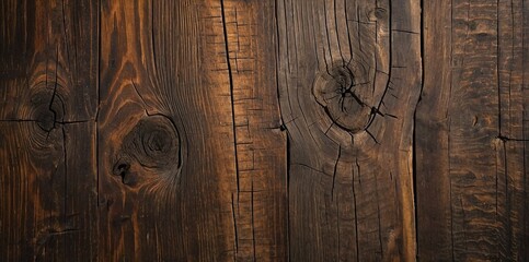 Fototapeta premium Dark Wood Texture Background Surface Top View. Old and Weathered. Detailed Grain Texture. Natural Organic Texture. Deep Dark Tones. Ideal for Rustic or Vintage Backgrounds. Textured Designs Template
