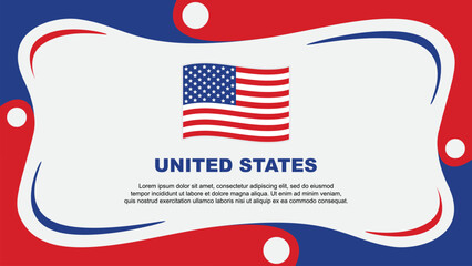 United States Flag Abstract Background Flat Design Template. United States Independence Day Banner Wallpaper Vector Illustration. United States Independence Day