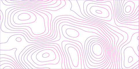 Abstract colorful contour wave lines topographic background, lines map seamless pattern, modern wallpaper texture and realistic design used for banner and posters, mountain relief geographic pattern.	