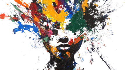 abstract person with splashes isolated on white background 