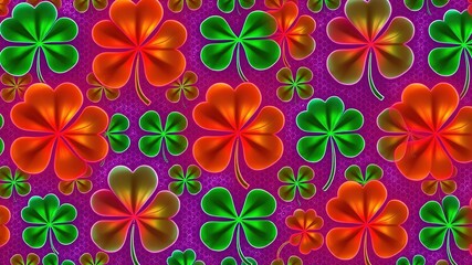 Blockchain Shamrock Pattern Tech Background - Clean & Modern