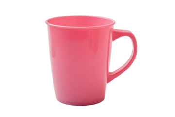 Transparent plastic mug isolated on a transparent background for product presentation use