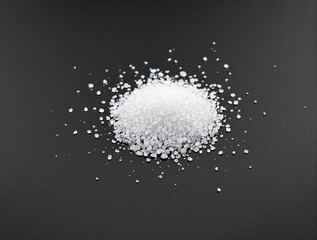 Coarse Sea Salt on Matte Black Surface