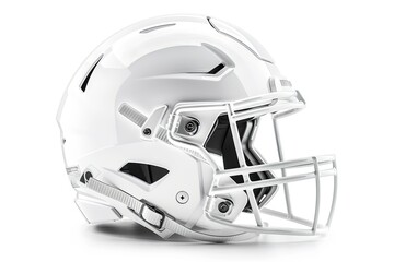 Generic White Football Helmet Representing Safety Isolated on White Background