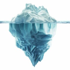 Obraz premium Iceberg floating in the ocean with the majority of its mass hidden beneath the surface
