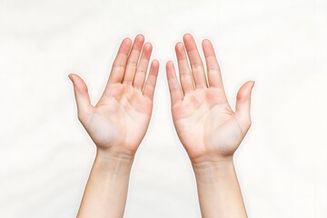 Open Hands with Palms Facing Up on a Soft Light Background