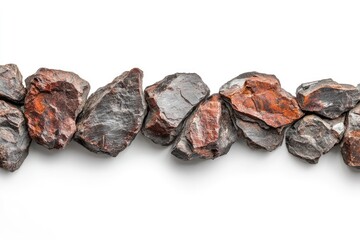 Border of rock isolated on white background 