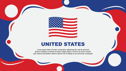United States Flag Abstract Background Flat Design Template. United States Independence Day Banner Wallpaper Vector Illustration. United States Vector