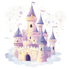 Obraz premium Whimsical Fairy Tale Castle in Pastel Colors