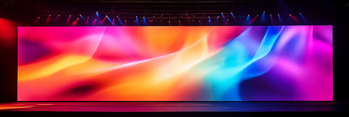 Display technology of the LED screen of colorful. LED screen shows in the work. Concert and party stage