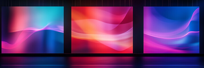 Fototapeta premium Display technology of the LED screen of colorful. LED screen shows in the work. Concert and party stage