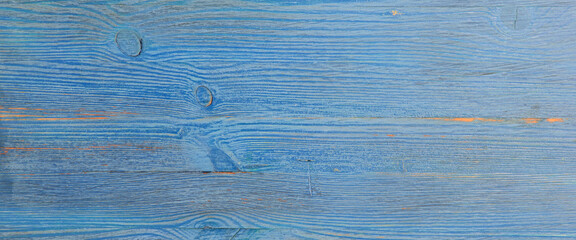 Blue faded painted wooden texture, background and wallpaper. Horizontal composition