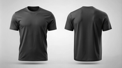 Black T-Shirt Mockup Front and Back View, Realistic Design, Apparel Template, Clothing, 3D Rendering t-shirt mockup, apparel design