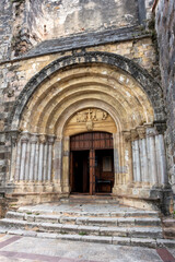 Fototapeta premium Gate of the People of the Town in the church of Our Lady of the Angels in San Vicente de la Barquera. Cantabria, Spain.