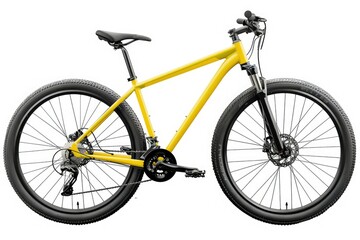 Ultra Hd Picture of Yellow Mountain Bike Isolated on White
