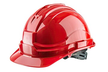 High Resolution Image of Red Hard Hat Construction Helmet Isolated on White Background