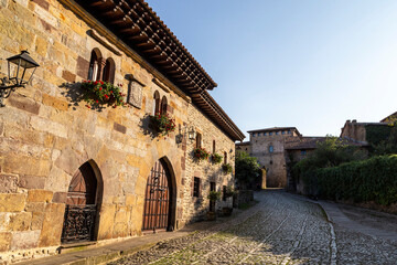 View of a street in the beautiful Santillana del Mar. Cantabria, Spain.