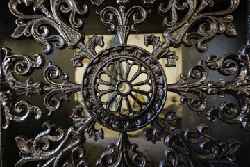Swedish black metal oven decoration