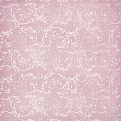 Background paper or fabric, with floral damask and baroque, seamless ornamental pattern