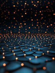 Fototapeta premium Magical glow of warm lights on textured surface