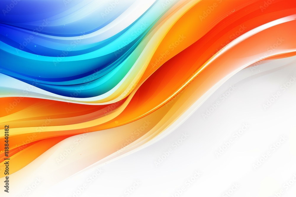Aufkleber Vibrant curves creating a dynamic and colorful abstract design, perfect for modern and creative projects
