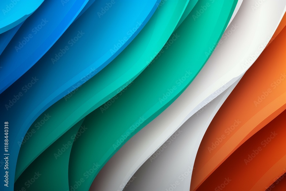 Aufkleber Smooth overlapping colorful stripes creating a modern abstract background