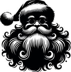 Fototapeta premium Santa Claus Vector Black Silhouette Cricut Design for T-Shirt