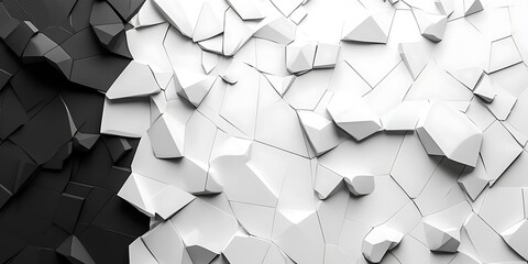 Abstract monochrome fractured surface, digital art background