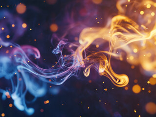 Fototapeta premium Abstract image of swirling ink drops on glass, highlighting cosmic patterns and colors.