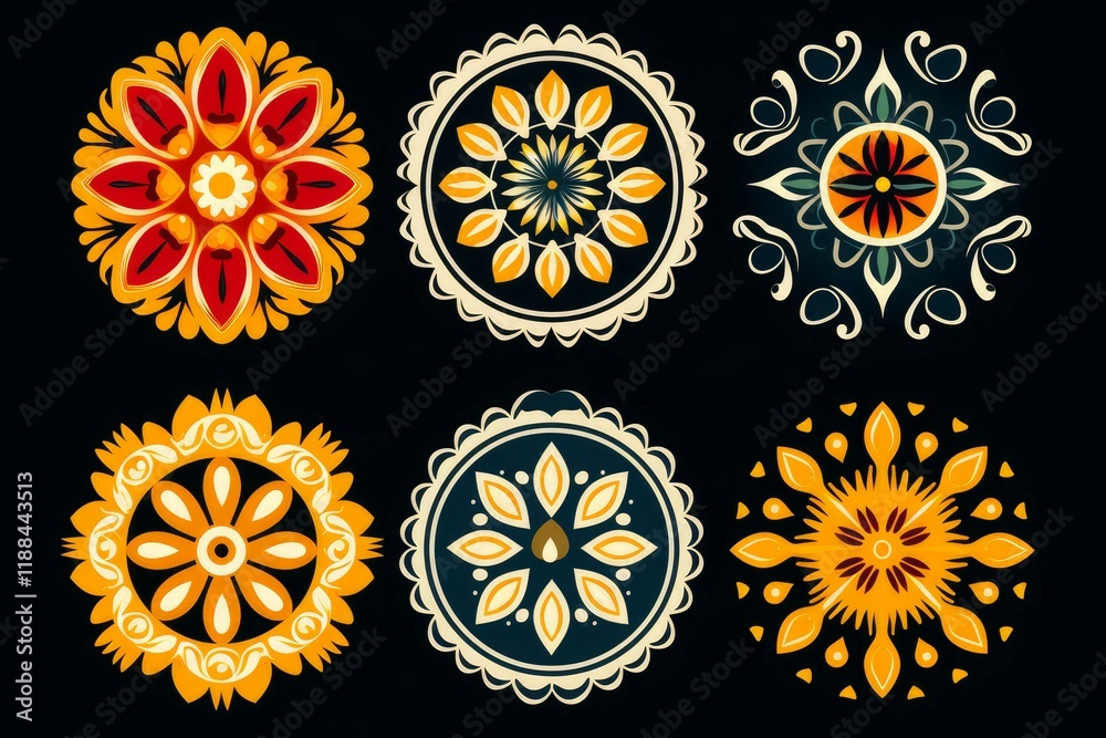 Poster intricate floral patterns creating a captivating visual experience, perfect for adding an artistic t