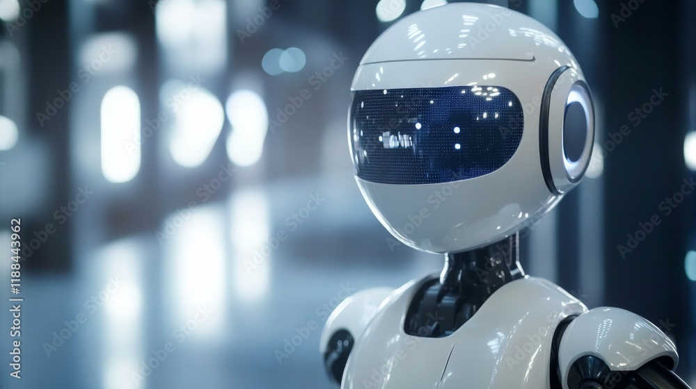Poster innovative artificial intelligence and data analysis concept featuring futuristic digital interface,