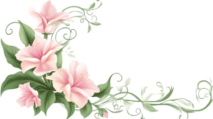 Romantic Floral Corners with Blank Center