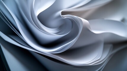 Fototapeta premium Abstract Swirling Paper Texture: A Study in Light and Shadow