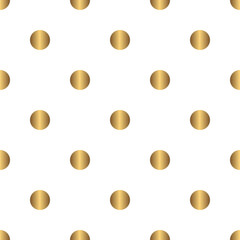 Seamless geometric pattern of golden circles.  Abstract vintage background. Modern elegant texture.
