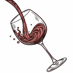red wine pouring into glass